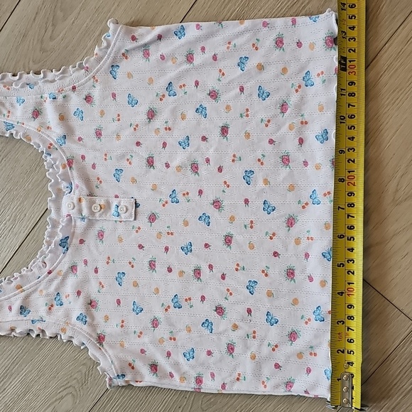 Girlhood Cottagecore Floral Pointelle Scalloped Edged Cropped Tank Top Small - Picture 9 of 11